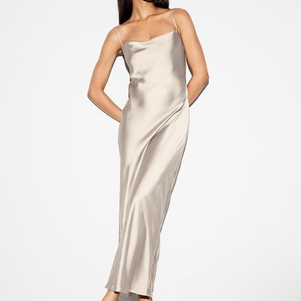 The Occasion by Old Navy Satin Cowl Maxi Dress - Champagne